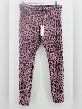 Koral Purple pink athleticwear Leopard animal Print Leggings size XL NWT!!